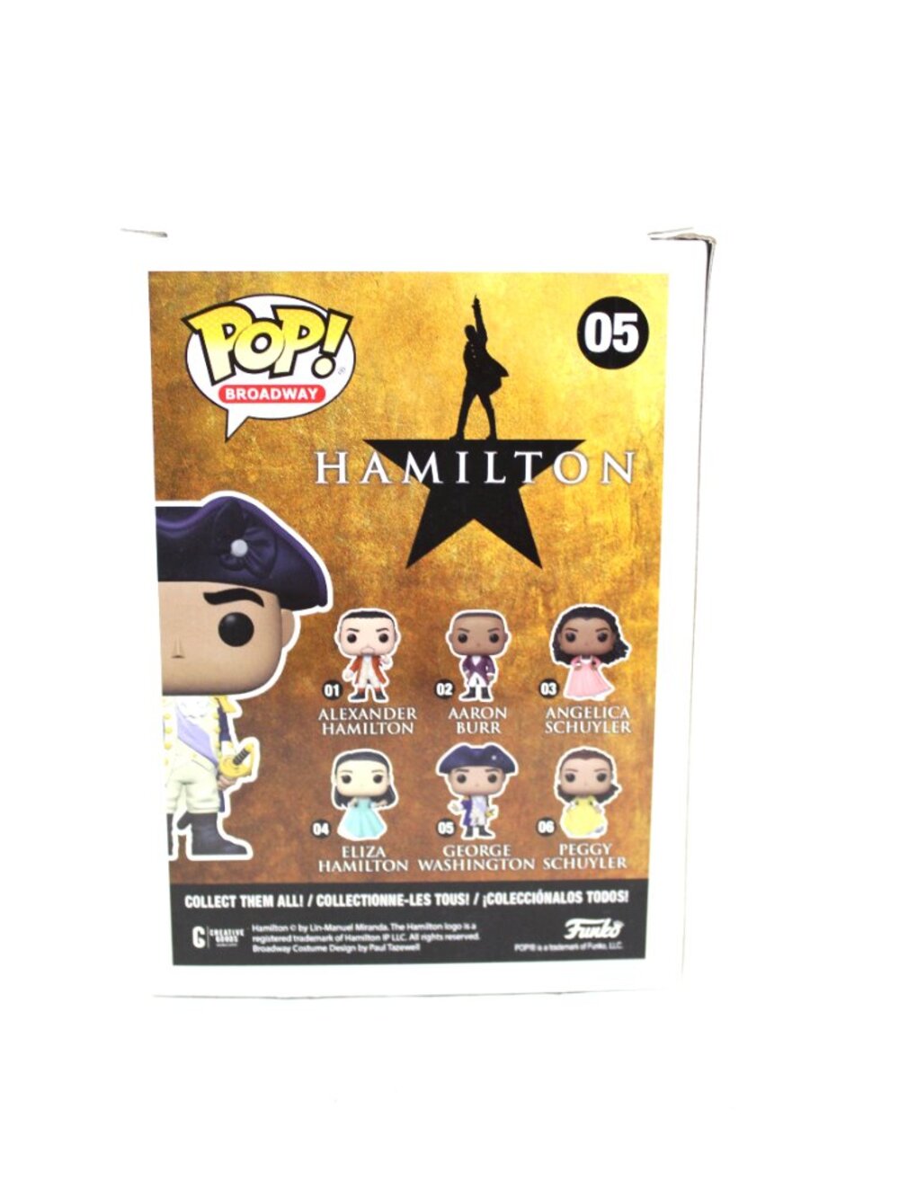 FUNKO POP! BROADWAY HAMILTON VINYL GEORGE WASHINGTON BOXED #05 NIB UNOPENED AS-I - Picture 5 of 8